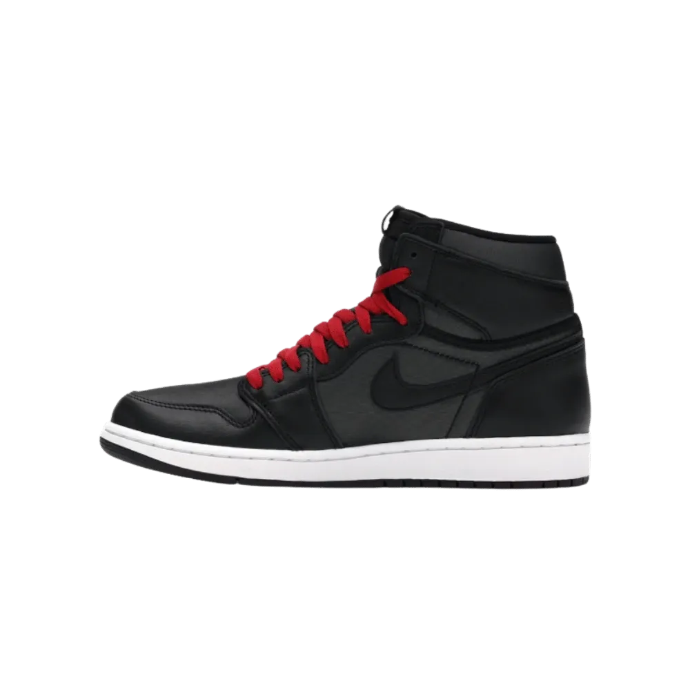 Nike Jordan 1 Retro High Black Satin Gym Red