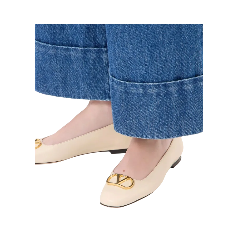Valentino VLogo Signature Ballerina In Nappa 05mm Butter