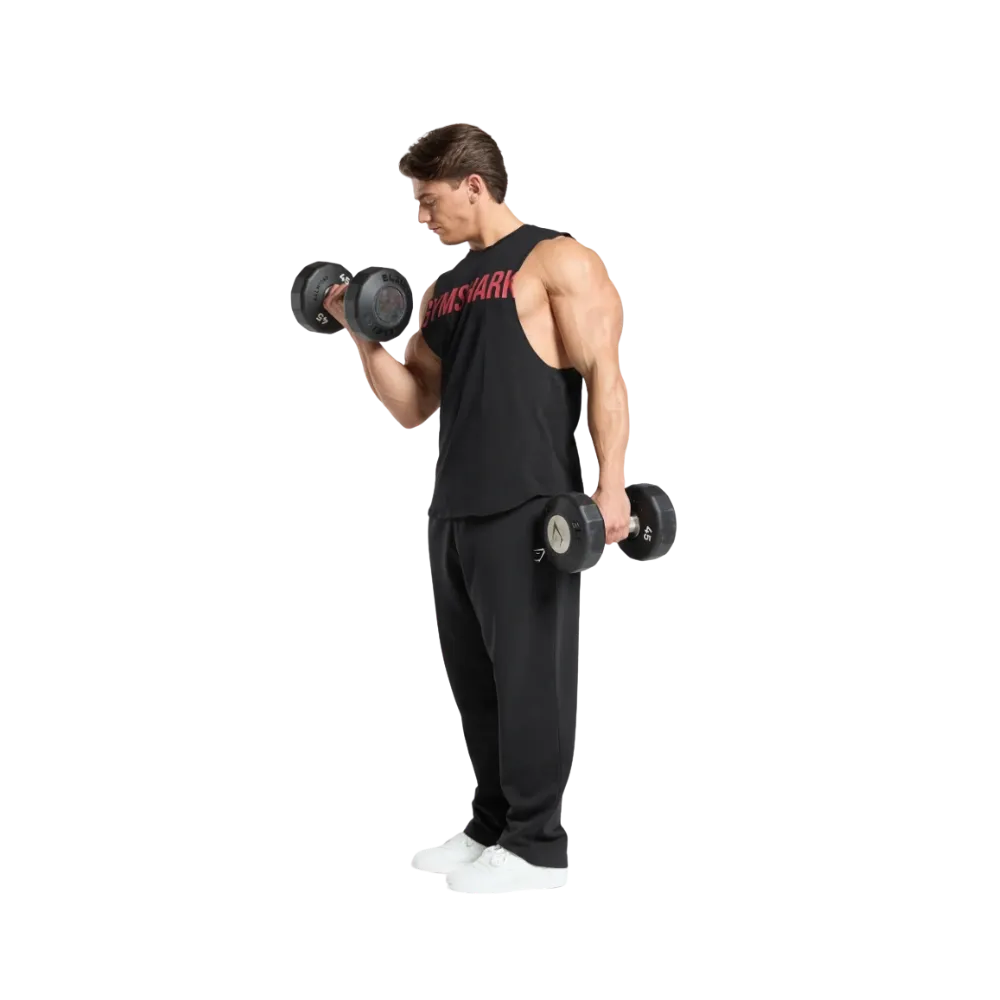 Gymshark Prime Drop Arm Tank Slim Fit Black/Vivid Red