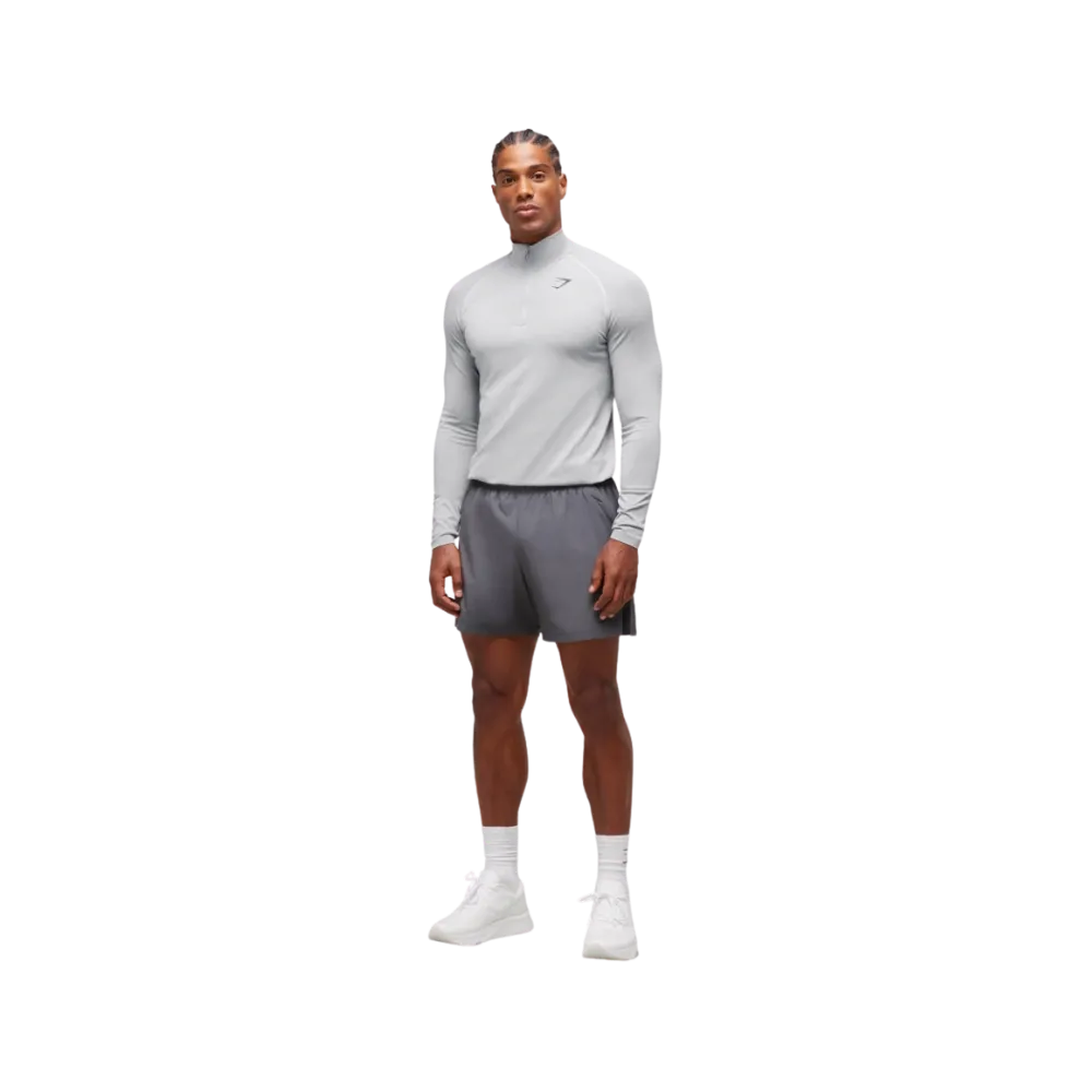 Gymshark Vital Seamless 1/4 Zip Slim Fit Light Grey/Smokey Grey