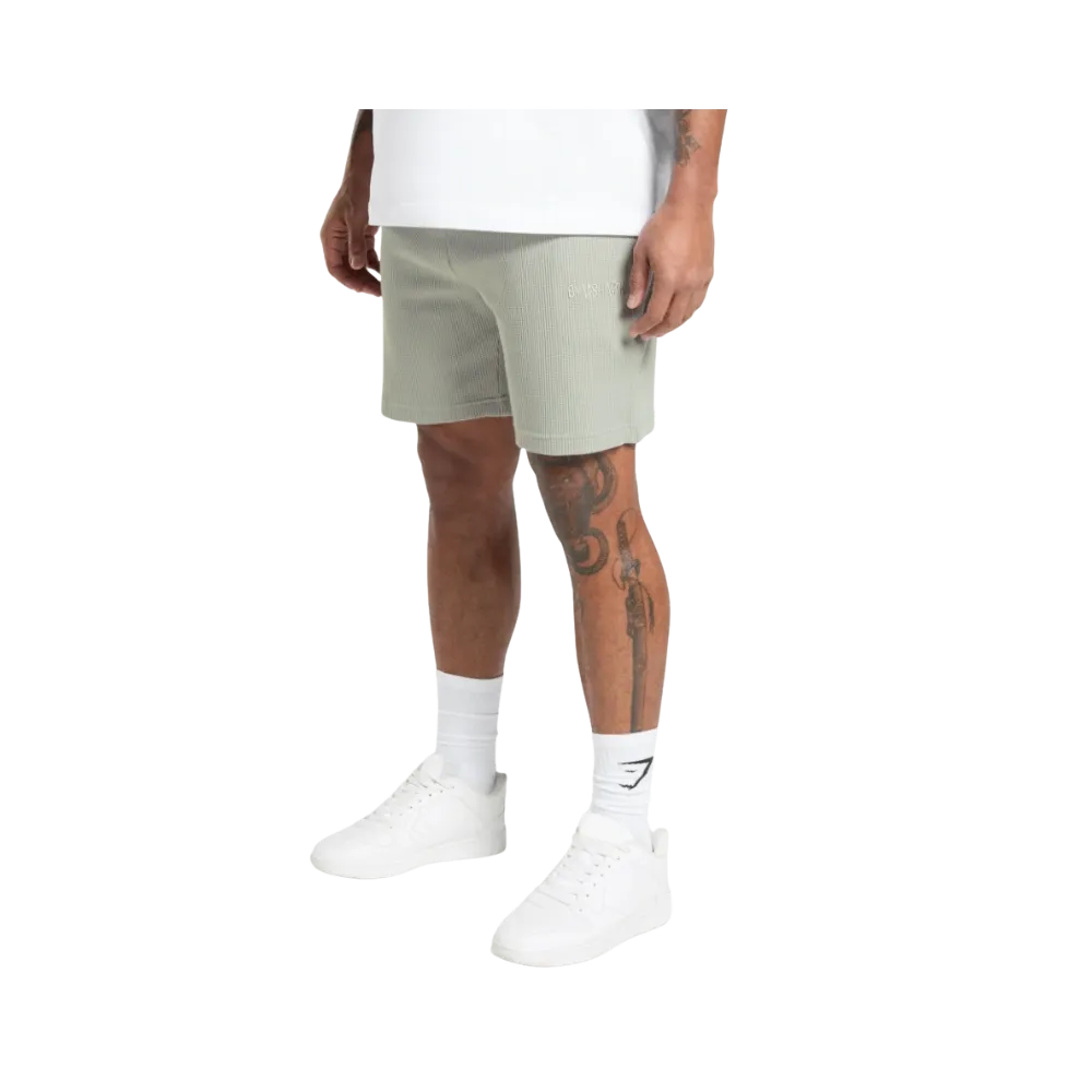 Gymshark Waffle Shorts Oversized Fit Stone Grey