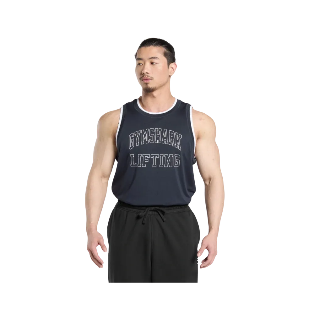 Gymshark Mesh Tank Regular Fit Heavy Blue