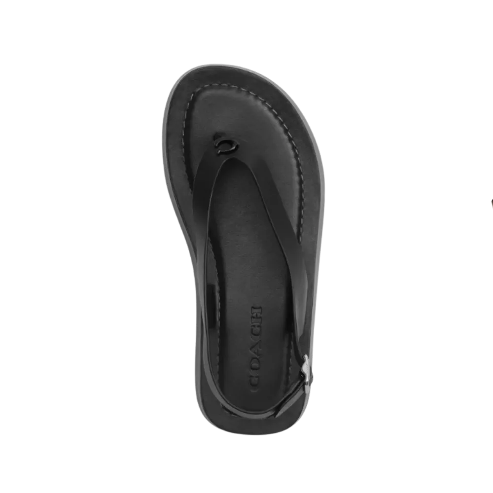 Coach Sculpted C Platform Thong Black