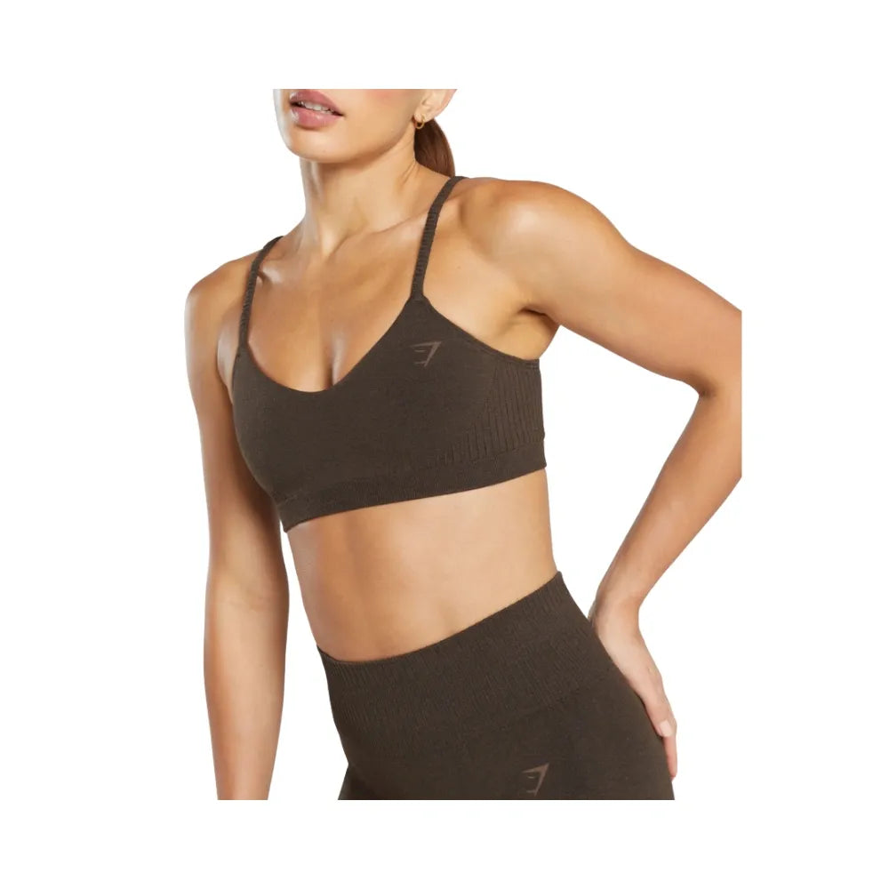 Gymshark Luxe Seamless Bralette - Light Support Walnut Brown Marl