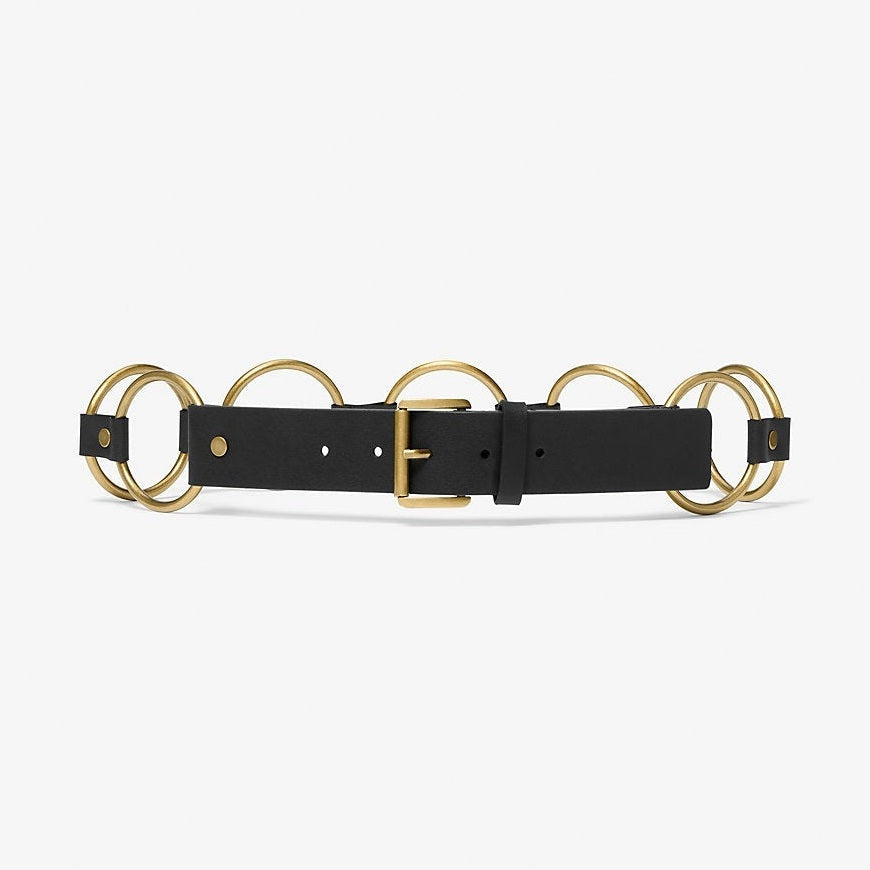 Michael Kors Ring Belt Black-Gold