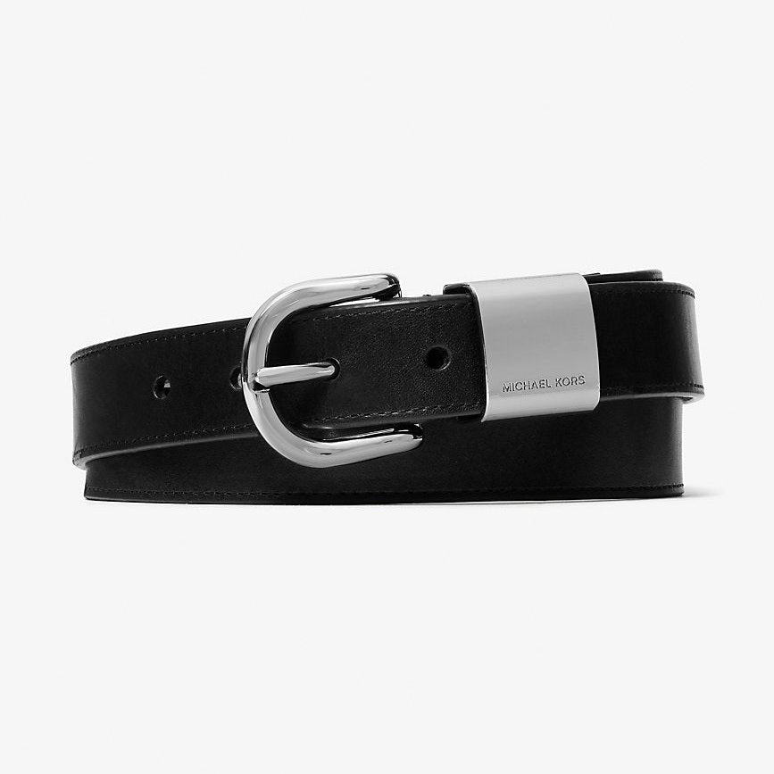 Michael Kors Bracer Cuff Belt Black-Silver