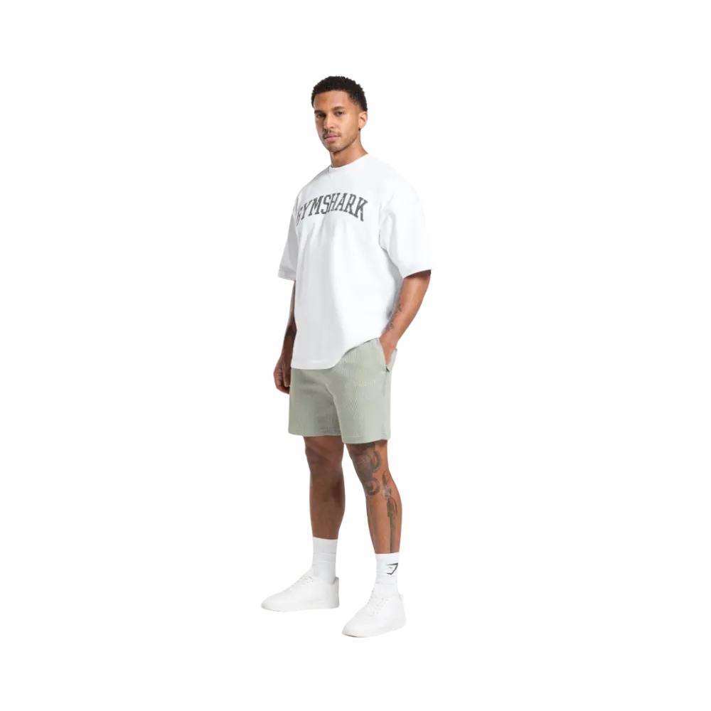Gymshark Waffle Shorts Oversized Fit Stone Grey