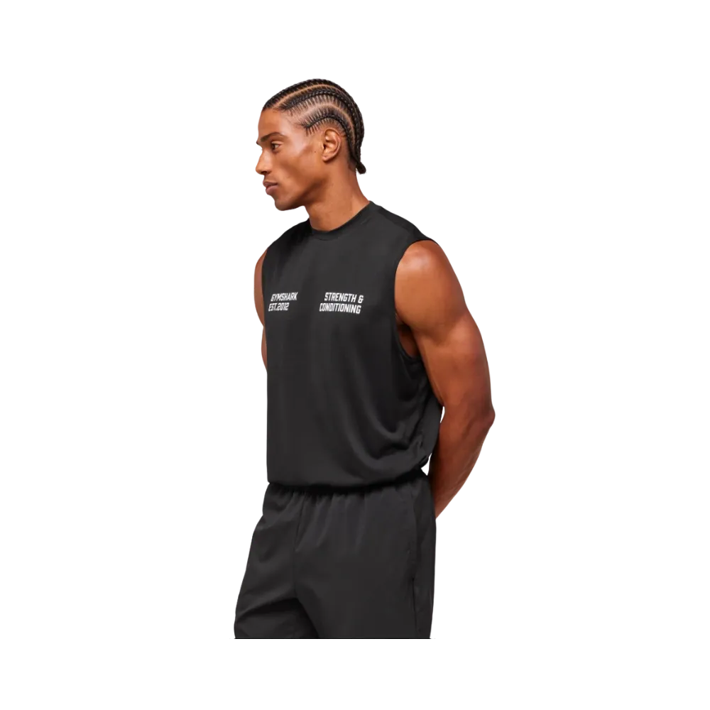 Gymshark GFX Conditioning 5 OS Synthetic Cut Off Oversized Fit Black