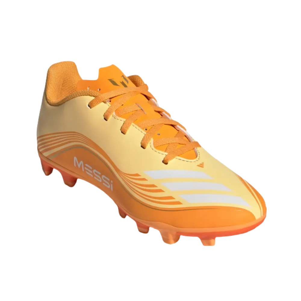 Adidas F50 Messi League Firm Multi Ground Soccer Cleats Kids Gold Metallic