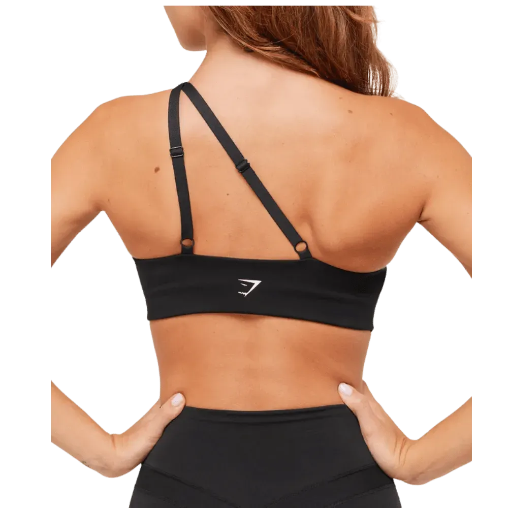 Gymshark One Shoulder Sports Bra Black
