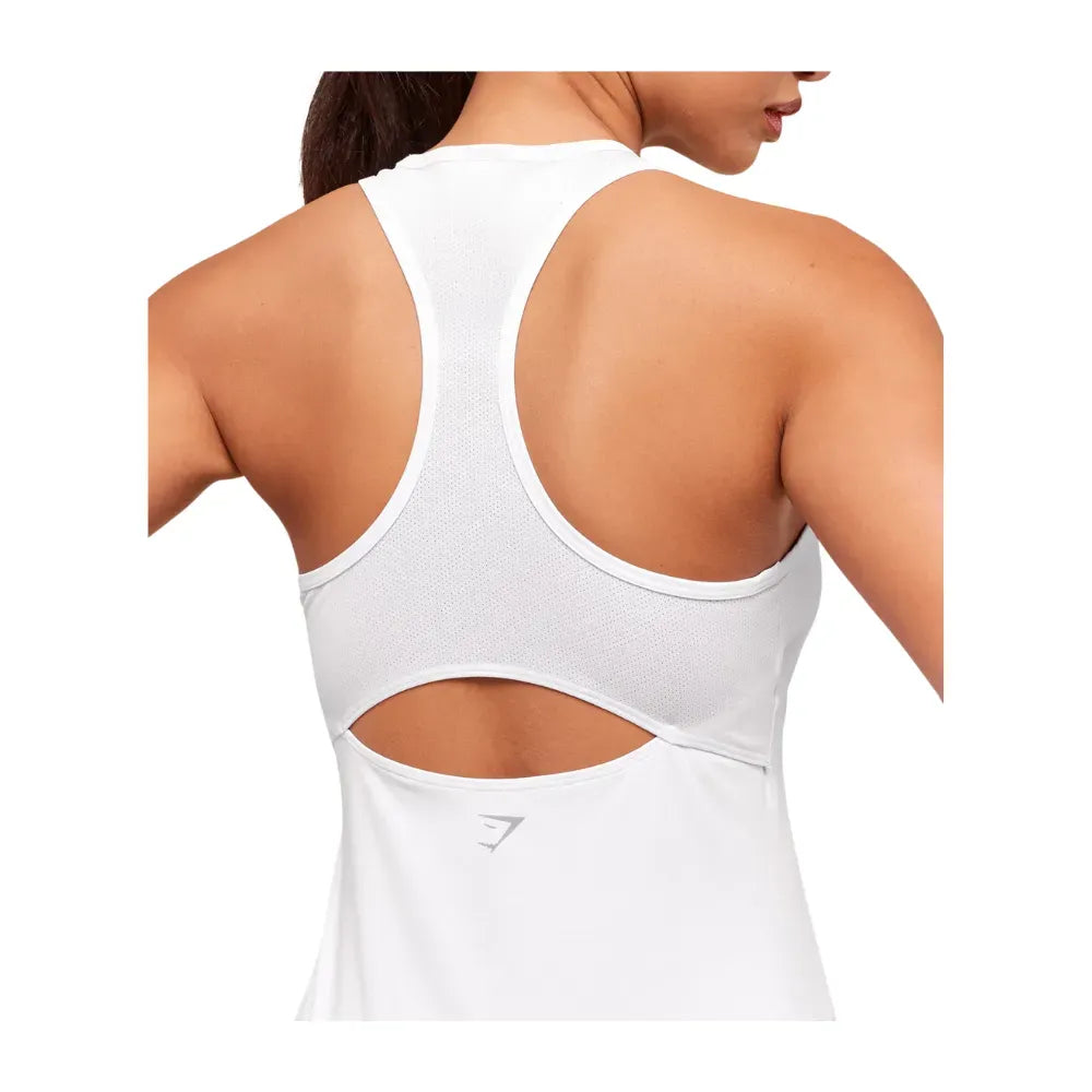 Gymshark Running Back Vent Tank White