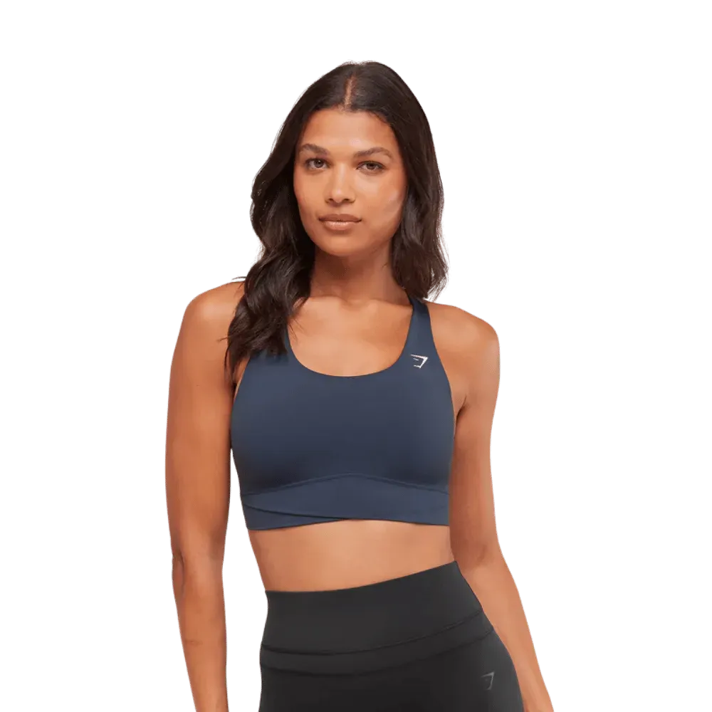 Gymshark Cross Over Sports Bra Heavy Blue