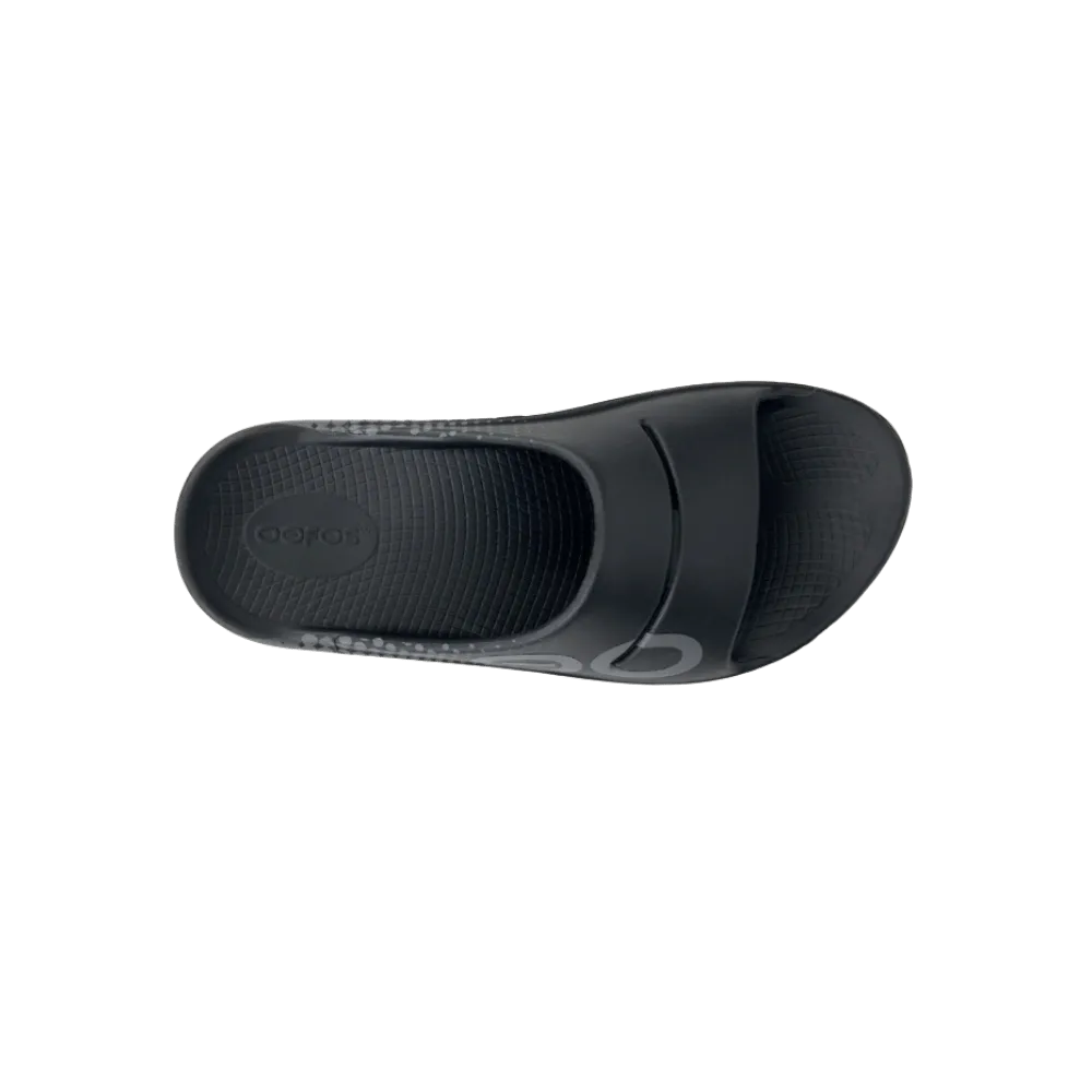 Oofos OOahh Sport Slide Sandal Black & Slate