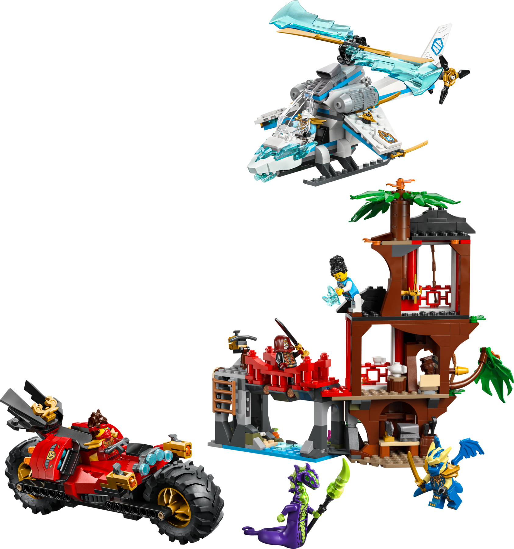 Lego Ninja Vehicle Tree House Battle