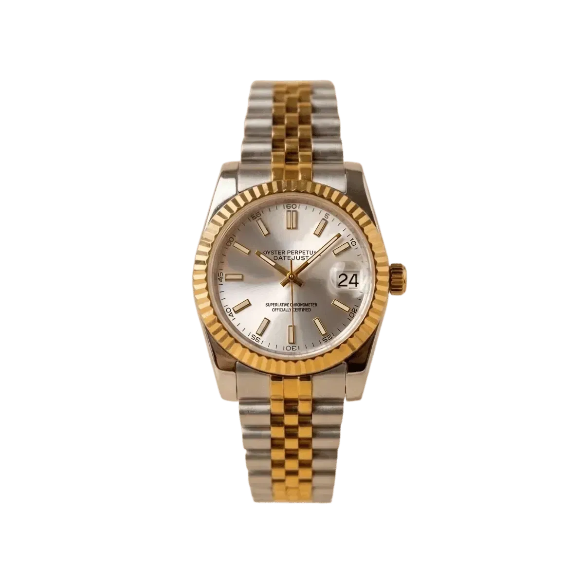 Seiko Mod Datejust Silver Two-Tone