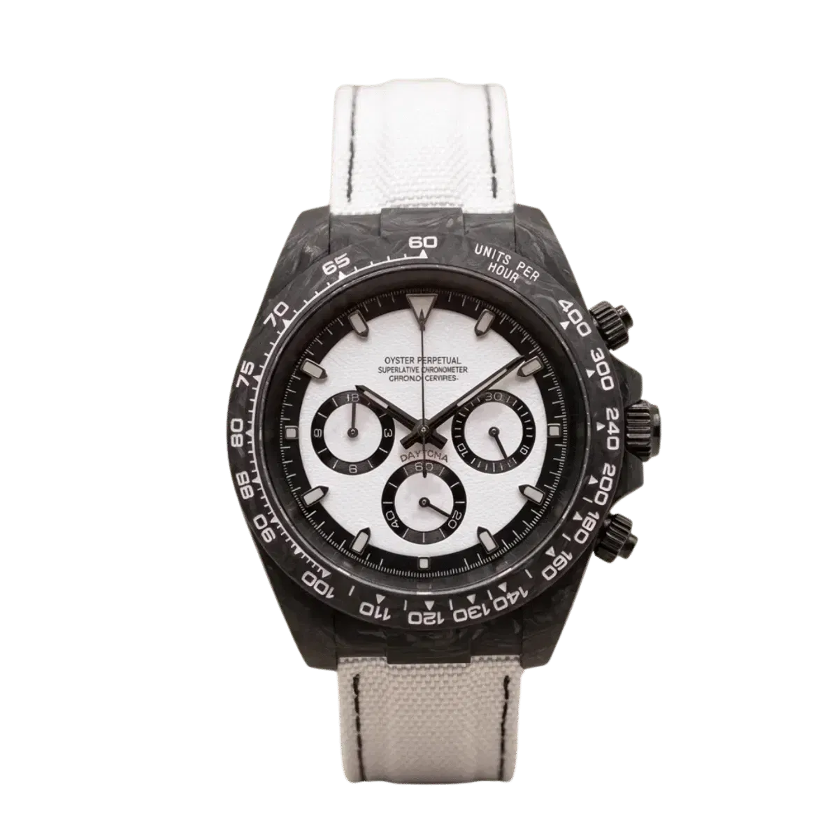 Seiko Mod Daytona Carbon Panda Chronograph