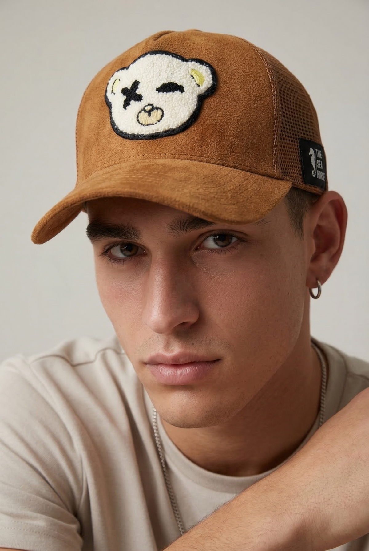 THE SEA HORSE Punk Bear - Brown Suede Cap – view 5