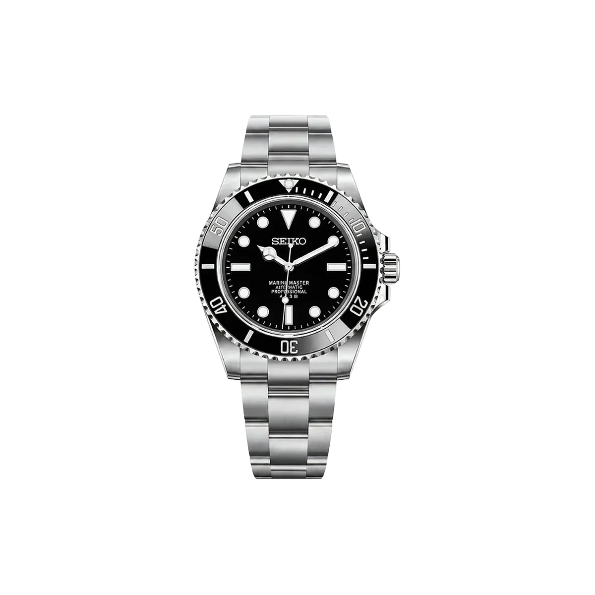 Seiko Mod Submariner Steel Black