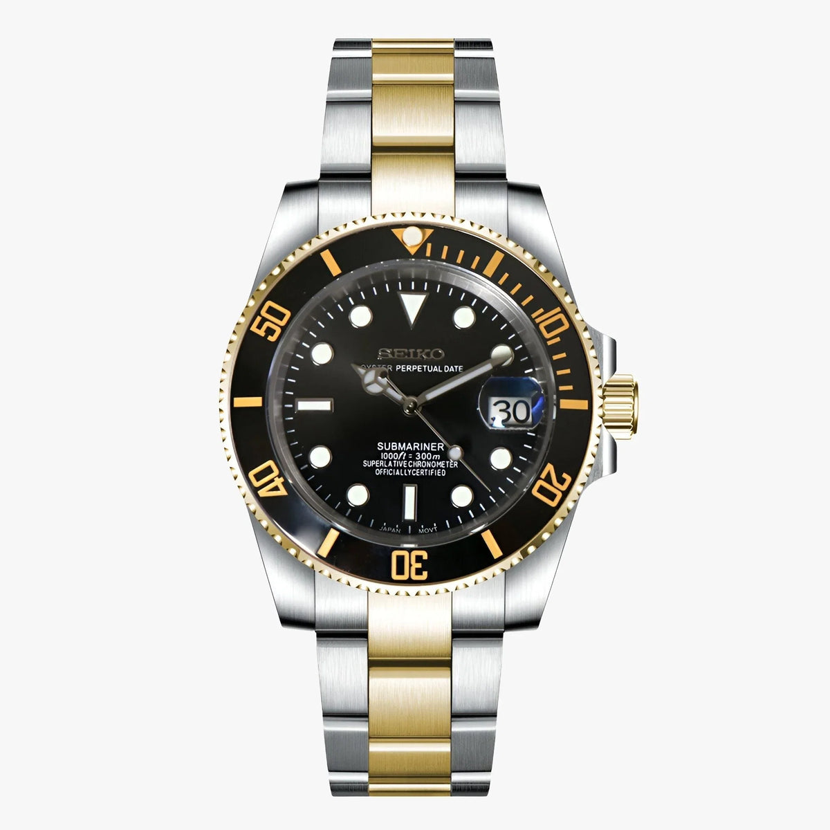 Seiko Mod Submariner Black (Two Tones)