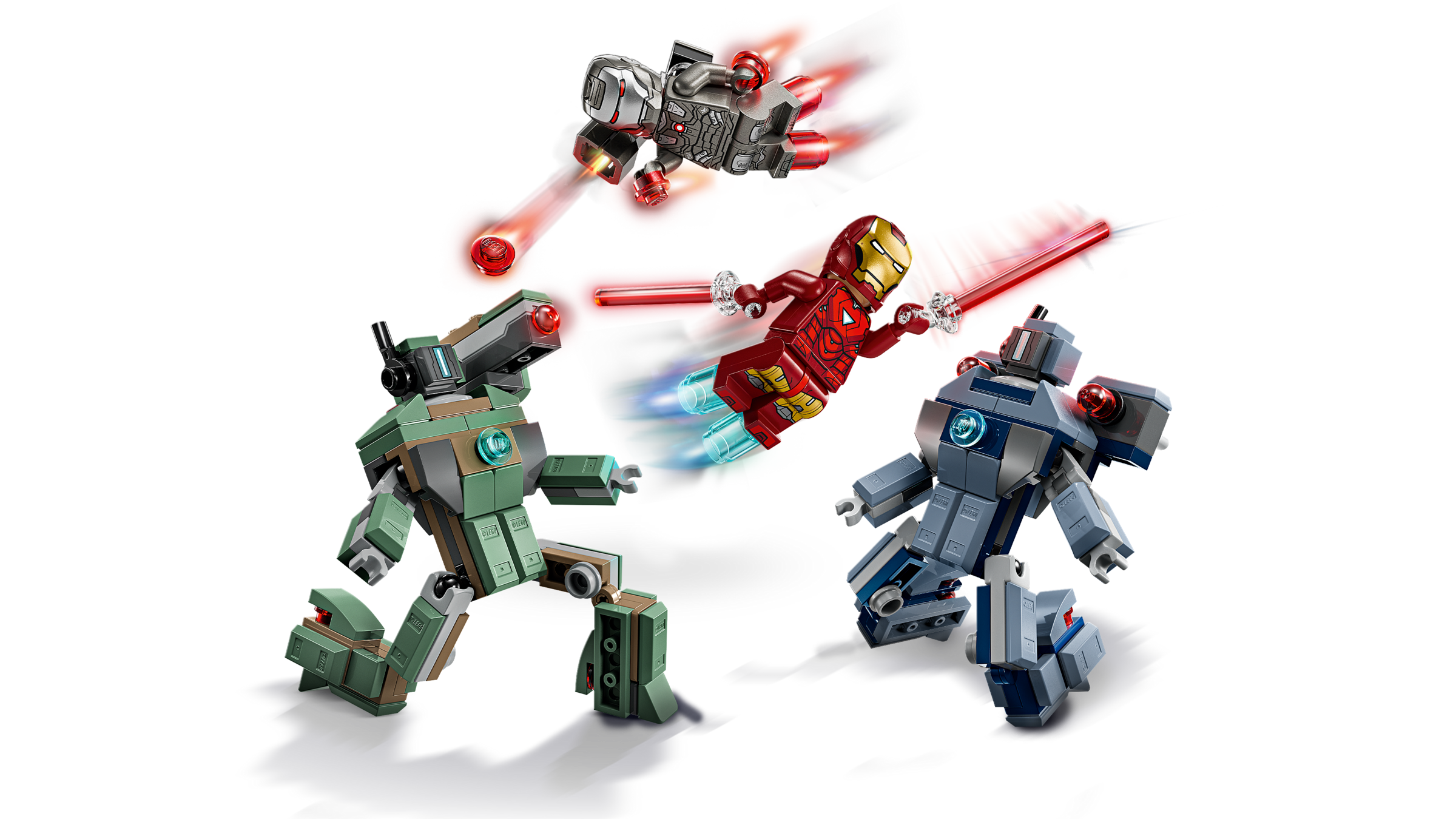 Lego Iron Man War Machine vs Hammer Drones