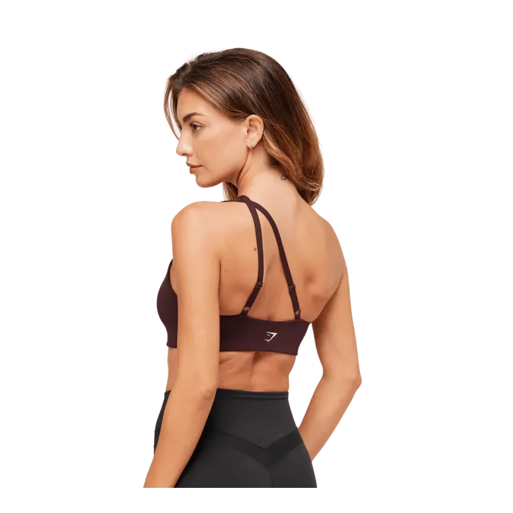 Gymshark One Shoulder Sports Bra Cherry Purple
