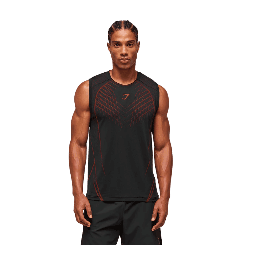 Gymshark Apex Seamless Tank Slim Fit Black/Carmine Red