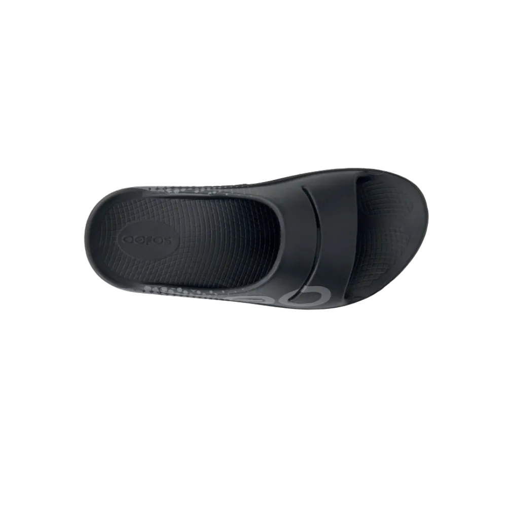 Oofos OOahh Sport Slide Sandal Black & Slate