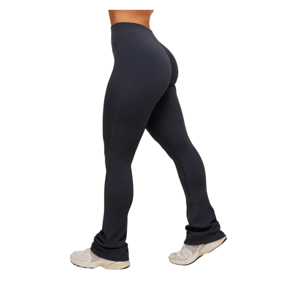 Gymshark Lifting Dipped Waistband Flared Leggings Heavy Blue Black