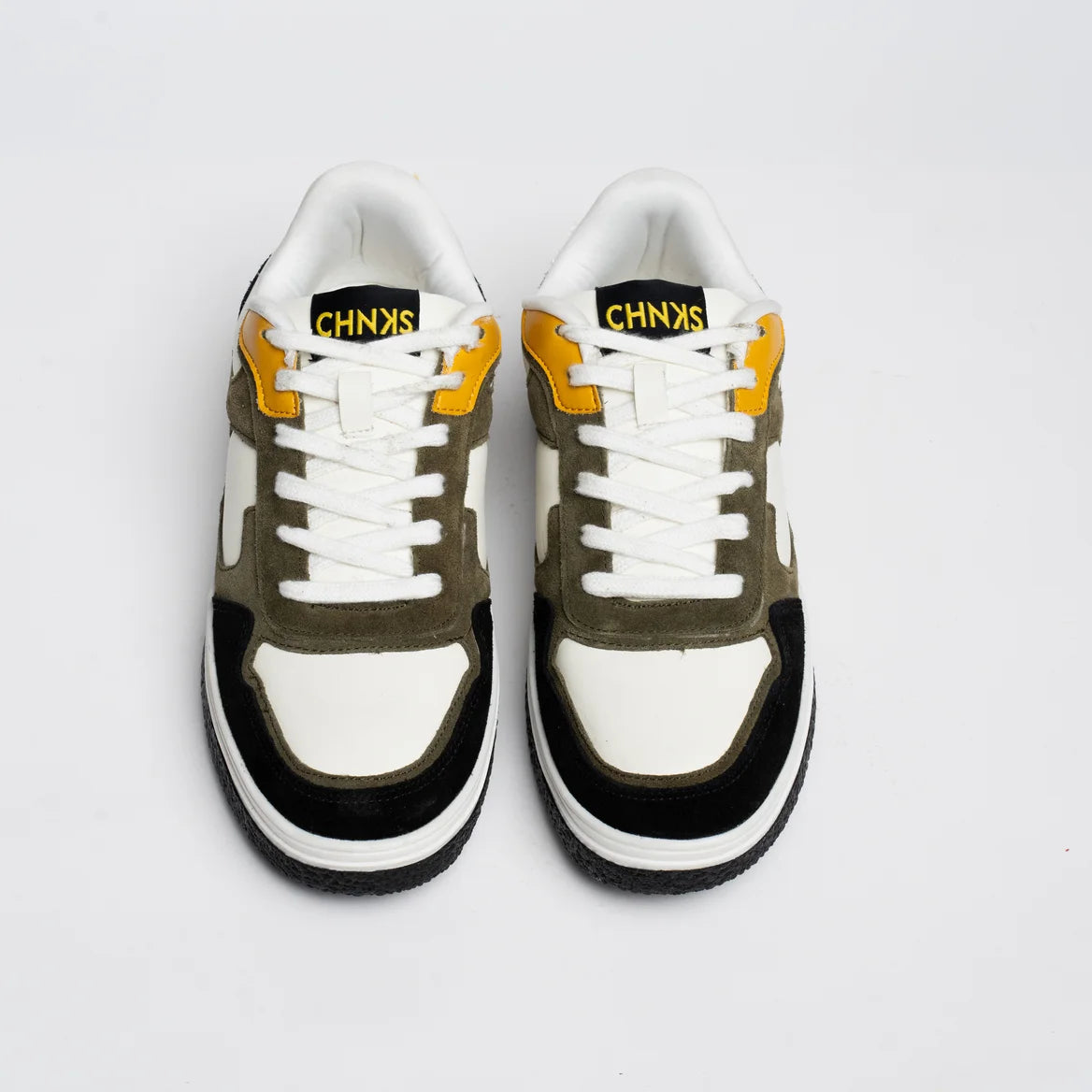 Top view of Taxi CHNKS sneakers – yellow and green sneakers for men with cushioned fit