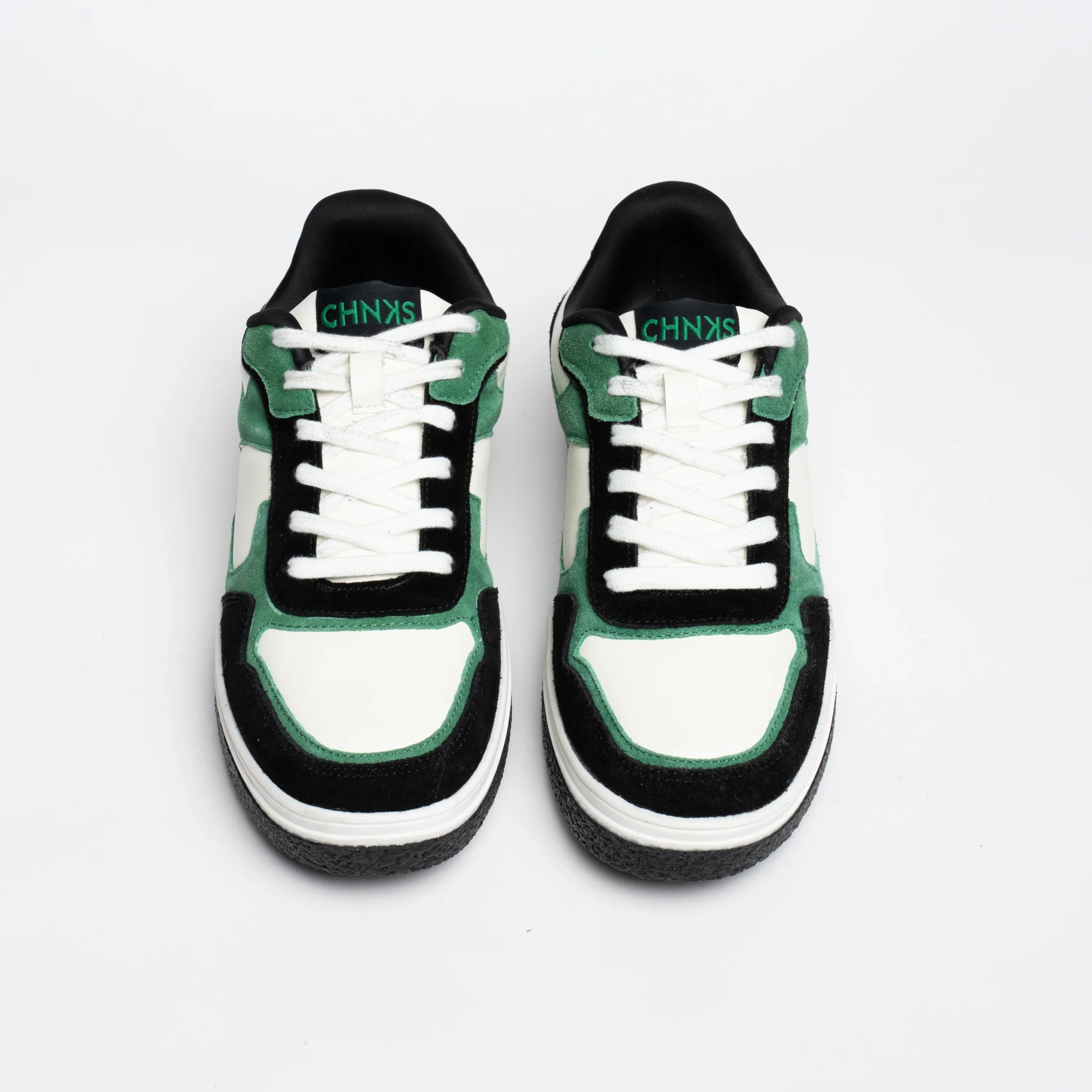 Top view of Matrix CHNKS sneakers – premium green sneakers for men with breathable mesh upper