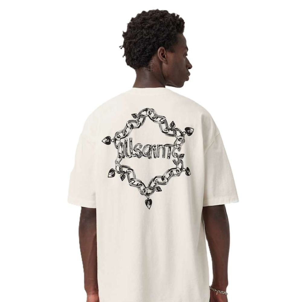AllSaints Drip Short Sleeve Oversized T-Shirt – Chalk White