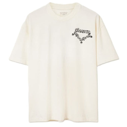 AllSaints Drip Short Sleeve Oversized T-Shirt – Chalk White