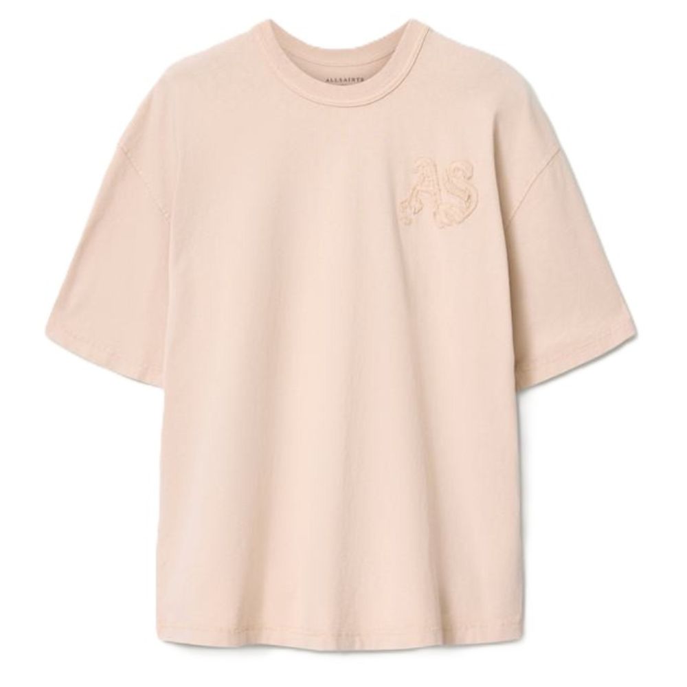 AllSaints Insignia Short Sleeve Cotton T-Shirt – Crystal Pink