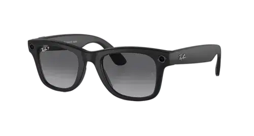 Black square-frame sunglasses with grey gradient lenses, streetwear eyewear style