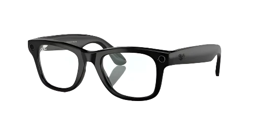 Classic black rectangular eyeglasses with clear lenses, contemporary streetwear accessory