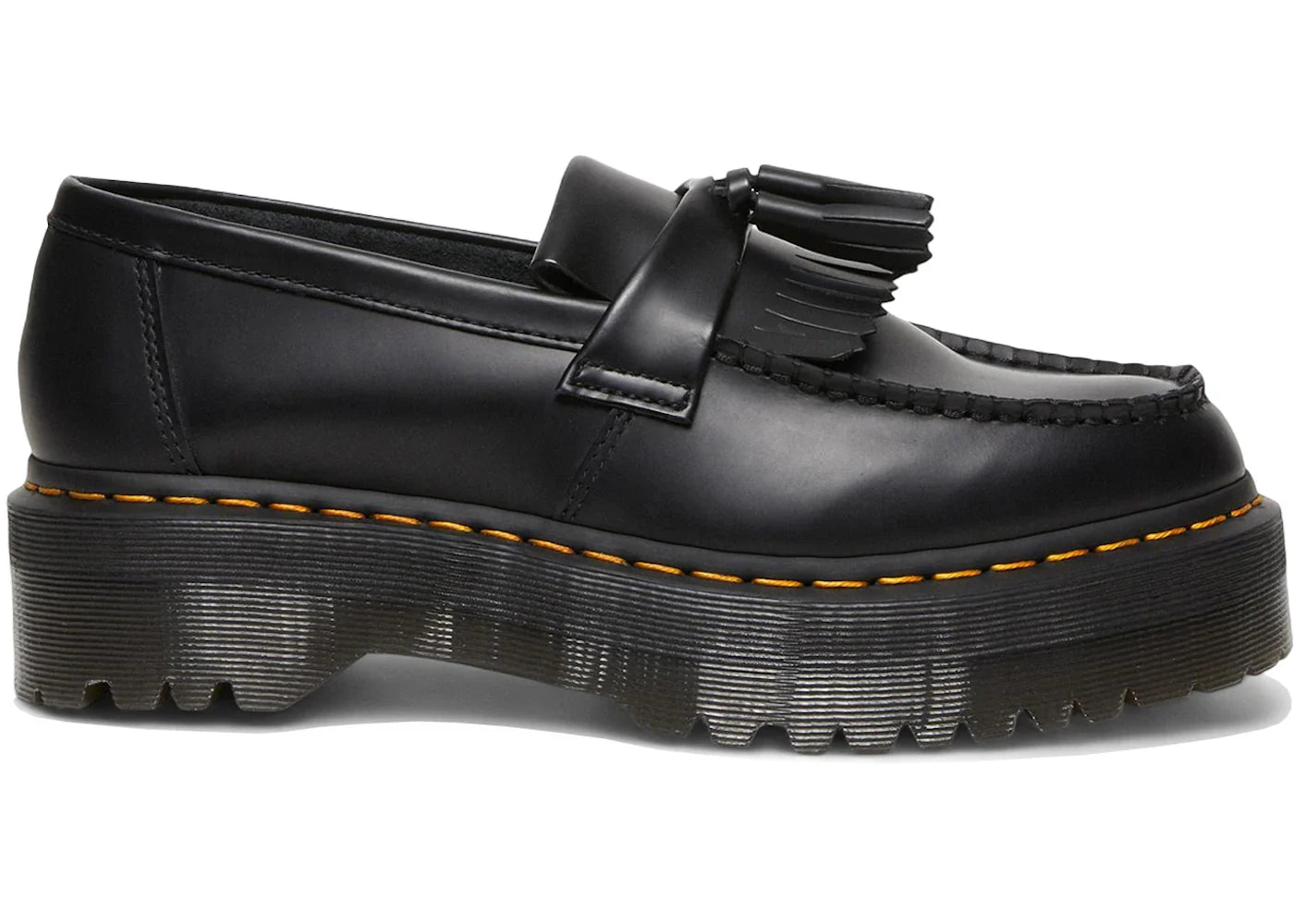 Dr. Martens Adrian Leather Platform Tassel Loafer Black Womens