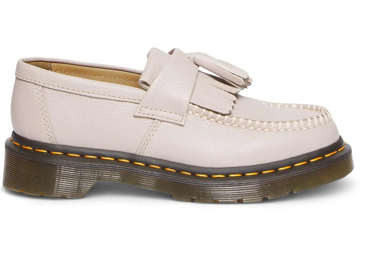 Dr. Martens Adrian Leather Tassel Loafers Vintage Taupe Virginia Womens