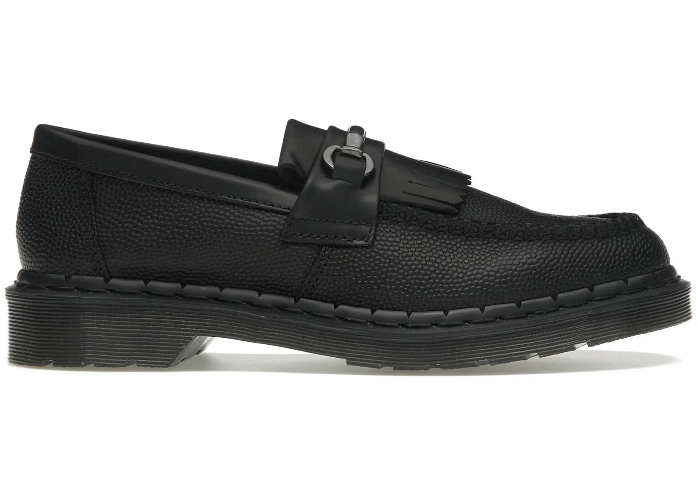 Dr. Martens Adrian Snaffle Pebble Grain Leather Kiltie Loafer Black