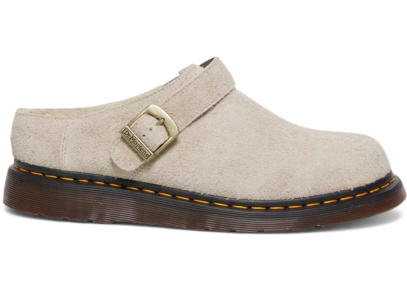Dr. Martens Isham Faux Shearling Lined Suede Slingback Mules Taupe