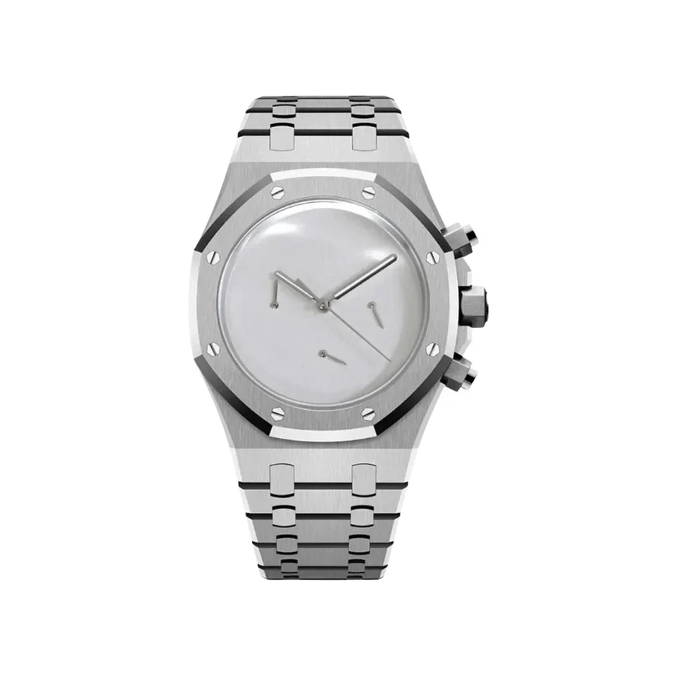 Seiko Mod Royal Oak Chrono Silver Minimalist