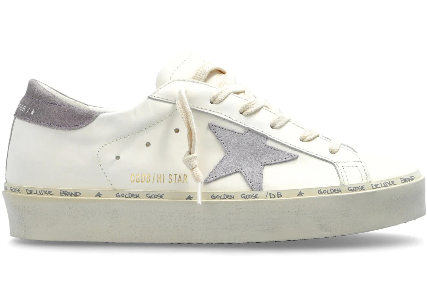 Golden Goose Hi Star White Lillac Womens