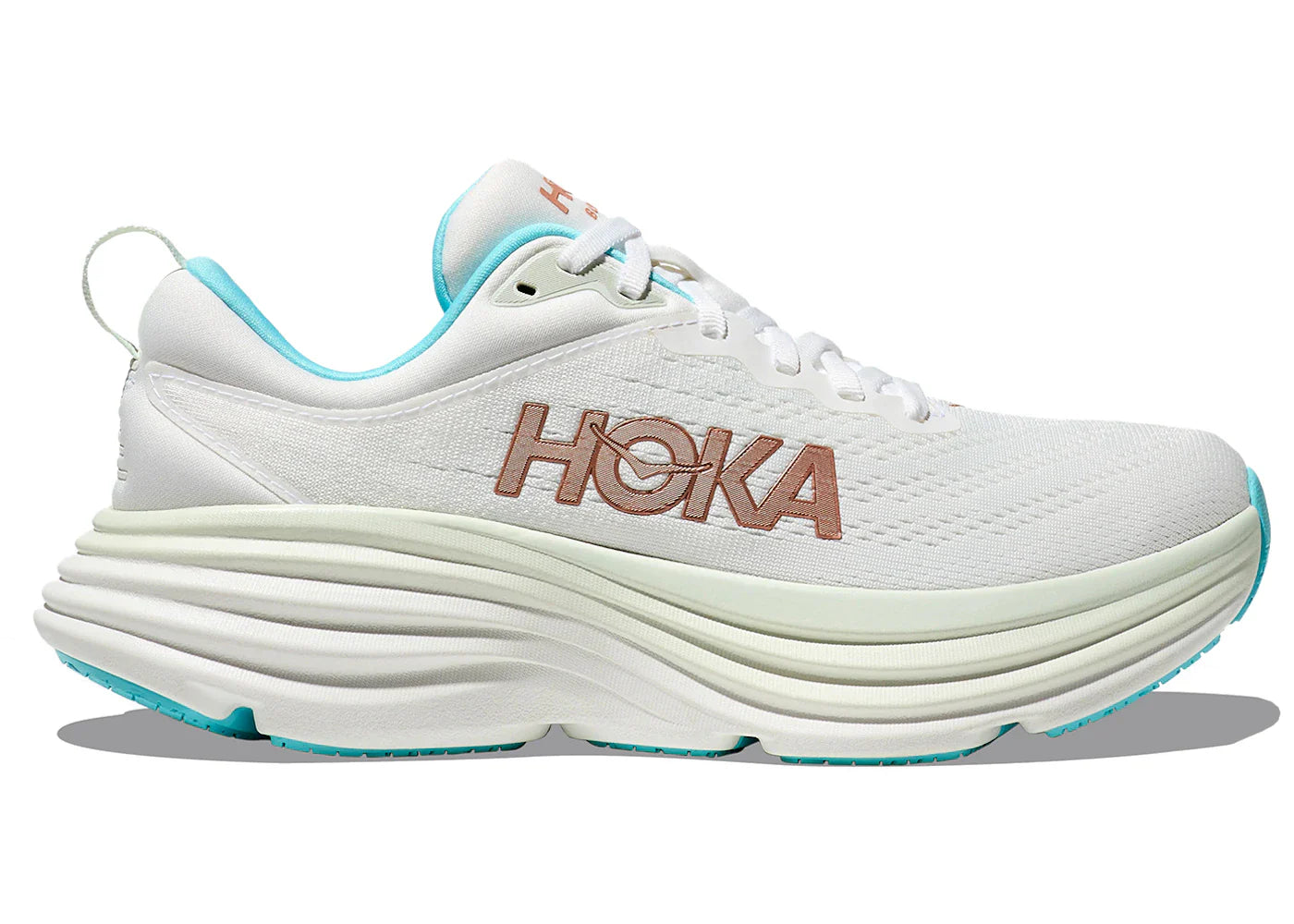 Hoka One One Bondi 8 Frost Rose Gold Womens
