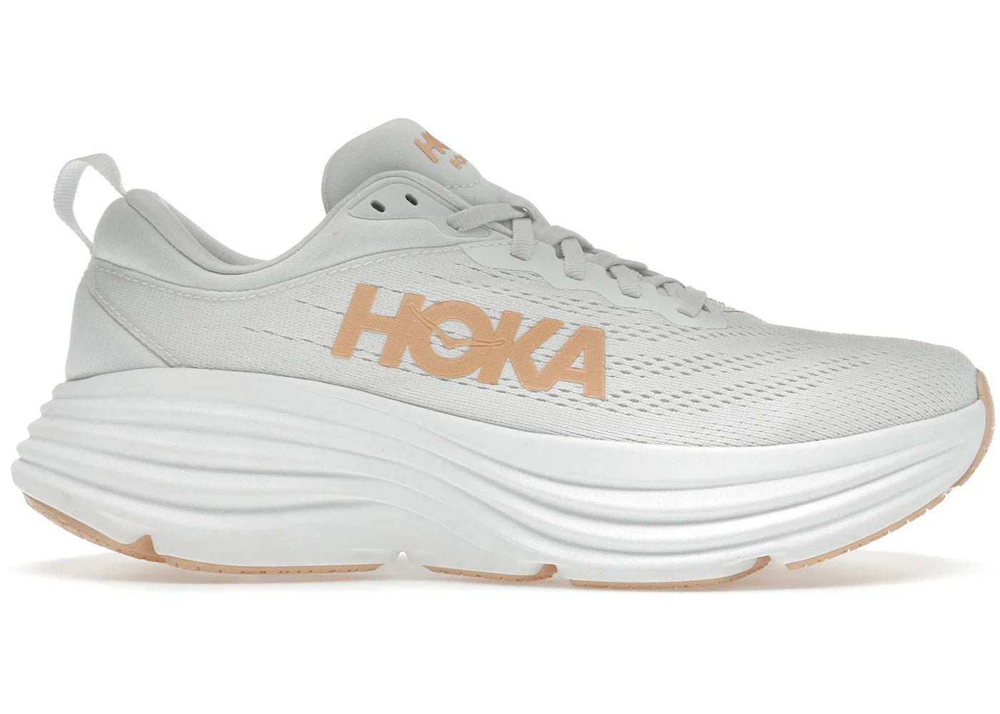 Hoka One One Bondi 8 White Cantaloupe Womens