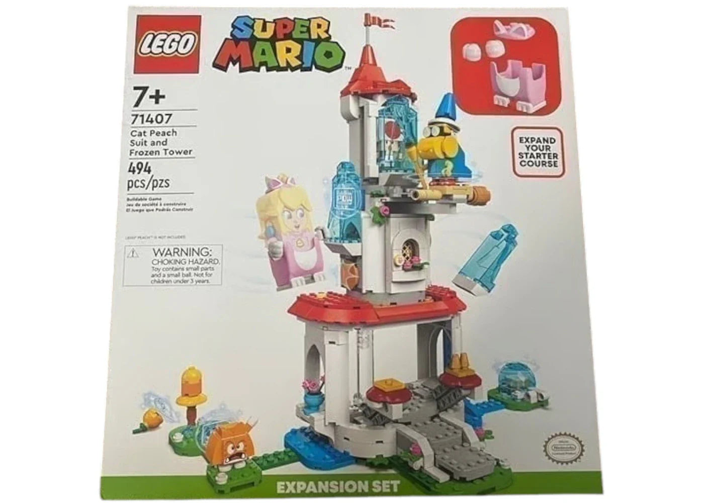 Lego Super Mario Cat Peach Suit And Frozen Tower Expansion Set 71407