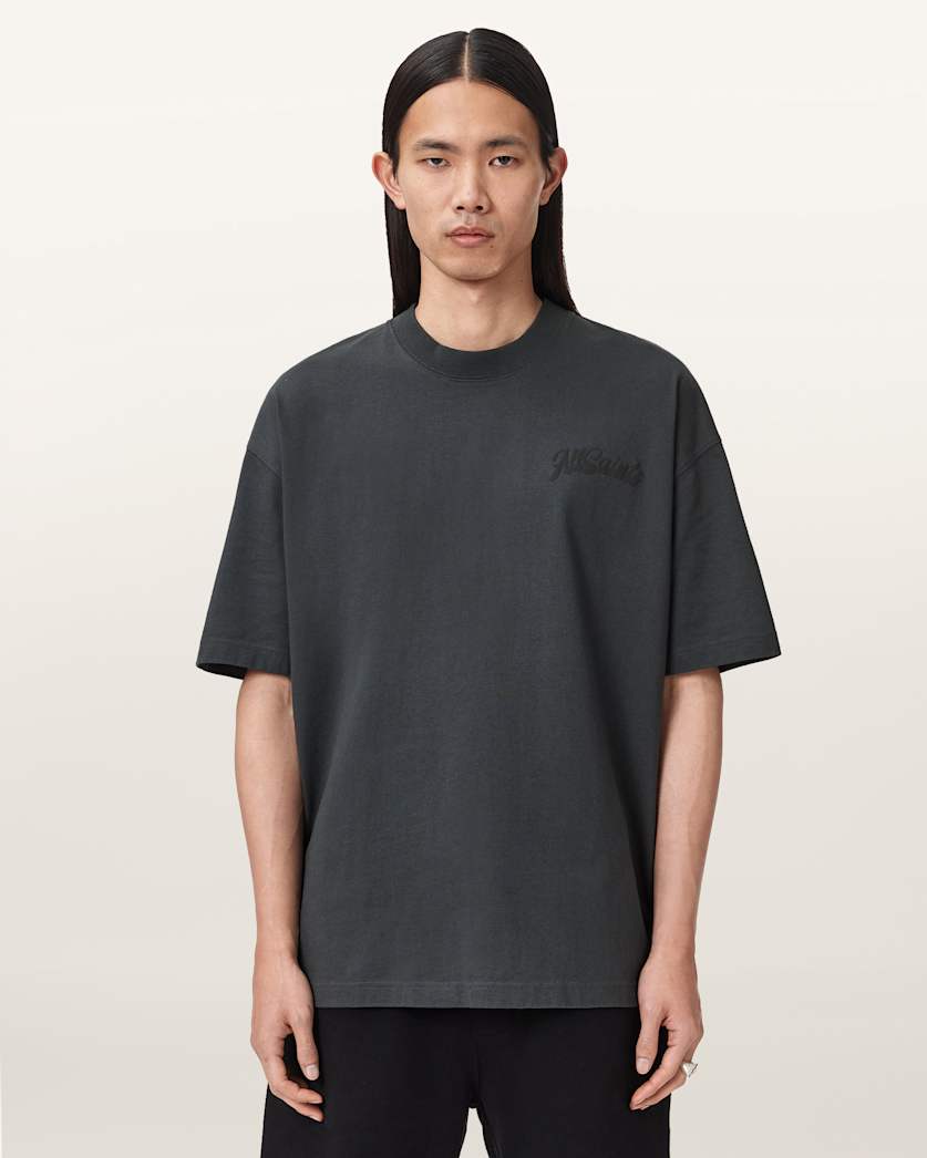 AllSaints Odyssey Oversized Short Sleeve Crew T-Shirt – Washed Black