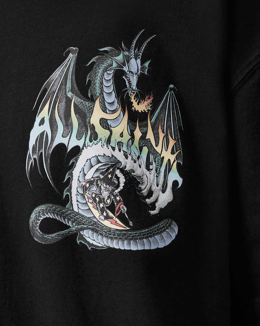 AllSaints Dragon Wave Oversized Short Sleeve T-Shirt - Black