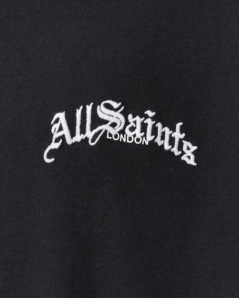 AllSaints Descent Oversized Graphic T-Shirt – Washed Black