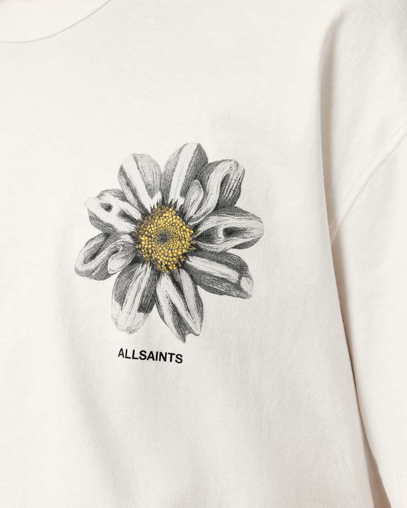 AllSaints Petals Boxy Short Sleeve Graphic T-Shirt – Chalk White