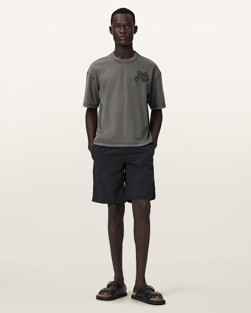 AllSaints Insignia Short Sleeve Cotton T-Shirt – Washed Black