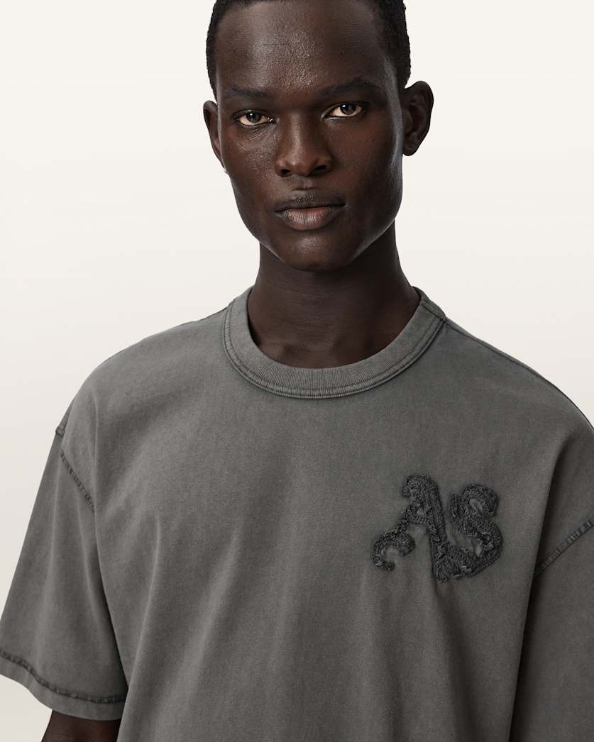 AllSaints Insignia Short Sleeve Cotton T-Shirt – Washed Black